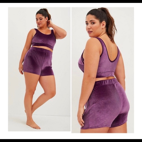 Torrid Purple Velour Lounge Set size 1 / 1X - Picture 2 of 5